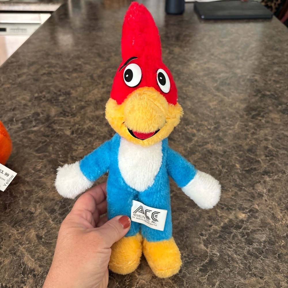 Vibrant Woody Woodpecker Red and Yellow Stuffed Animal Toy